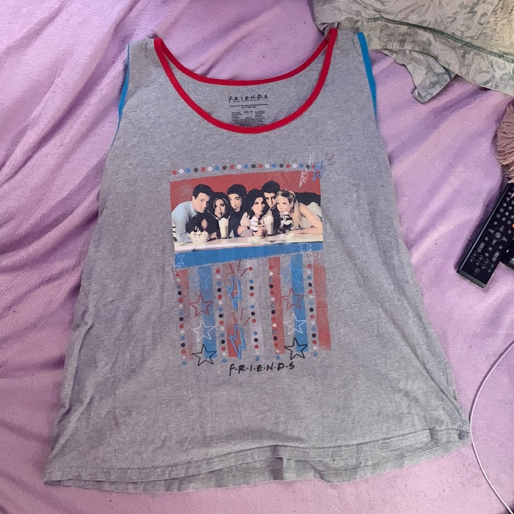 It’s a Gray tank top that says F.R.I.E.N.D.S